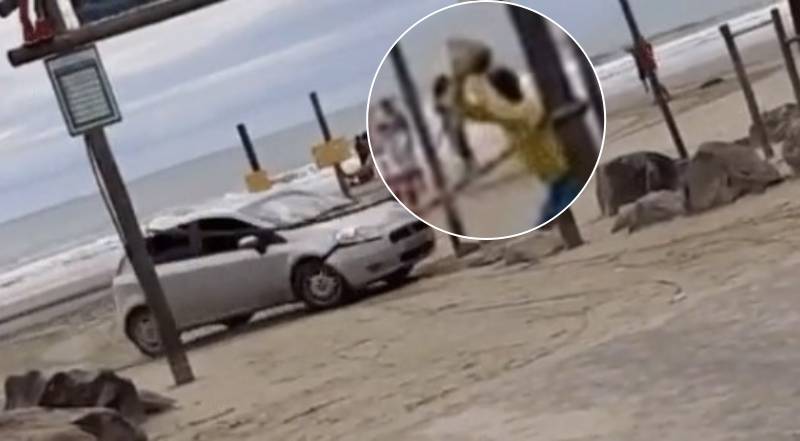 Mulher tem carro atacado